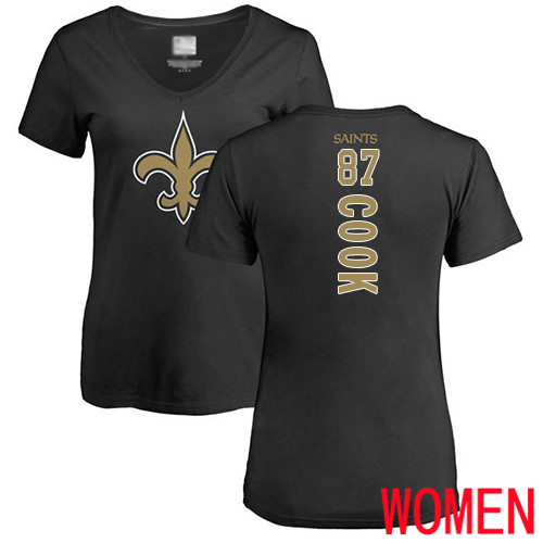 New Orleans Saints Black Women Jared Cook Backer Slim Fit NFL Football #87 T Shirt